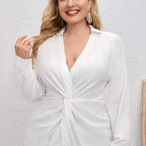 Solid Twist Front Blouse